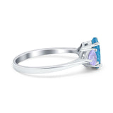 Three Stone Oval Wedding Bridal Ring Simulated Cubic Zirconia 925 Sterling Silver