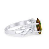 Marquise Simulated Cubic Zirconia Infinity Shank Ring 925 Sterling Silver