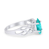 Marquise Simulated Cubic Zirconia Infinity Shank Ring 925 Sterling Silver