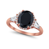 Cocktail Halo Wedding Ring Simulated Cubic Zirconia 925 Sterling Silver