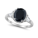 Cocktail Halo Wedding Ring Simulated Cubic Zirconia 925 Sterling Silver