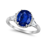 Cocktail Halo Wedding Ring Simulated Cubic Zirconia 925 Sterling Silver