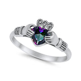 Vintage Style Engagement Bridal Ring Simulated CZ 925 Sterling Silver
