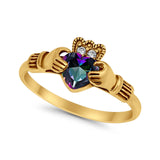 Vintage Style Engagement Bridal Ring Simulated CZ 925 Sterling Silver