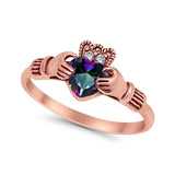 Vintage Style Engagement Bridal Ring Simulated CZ 925 Sterling Silver