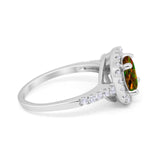 Solitaire Accent Wedding Ring Round Simulated CZ 925 Sterling Silver