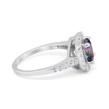Solitaire Accent Wedding Ring Round Simulated CZ 925 Sterling Silver