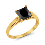 Solitaire Engagement Ring Simulated Cubic Zirconia 925 Sterling Silver