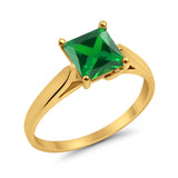 Solitaire Engagement Ring Simulated Cubic Zirconia 925 Sterling Silver