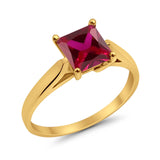 Solitaire Engagement Ring Simulated Cubic Zirconia 925 Sterling Silver
