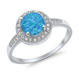 Halo Art Deco Engagement Ring Simulated Cubic Zirconia 925 Sterling Silver