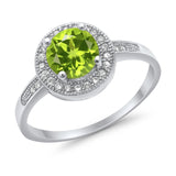 Halo Art Deco Engagement Ring Simulated Cubic Zirconia 925 Sterling Silver