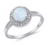 Halo Art Deco Engagement Ring Simulated Cubic Zirconia 925 Sterling Silver