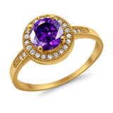 Halo Art Deco Engagement Ring Simulated Cubic Zirconia 925 Sterling Silver