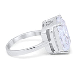 Engagement Ring Radiant Cut Simulated Cubic Zirconia 925 Sterling Silver