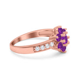 Flower Solitaire Wedding Engagement Ring Simulated Cubic Zirconia 925 Sterling Silver