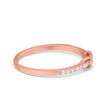 Petite Dainty Infinity Eternity Rings Simulated CZ 925 Sterling Silver