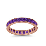 Full Eternity Wedding Band Ring Simulated CZ 925 Sterling Silver