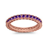 Eternity Wedding Band Rings Round Simulated CZ 925 Sterling Silver