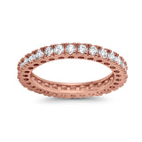 Eternity Wedding Band Rings Round Simulated CZ 925 Sterling Silver