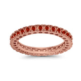 Eternity Wedding Band Rings Round Simulated CZ 925 Sterling Silver