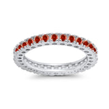 Eternity Wedding Band Rings Round Simulated CZ 925 Sterling Silver