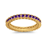 Eternity Wedding Band Rings Round Simulated CZ 925 Sterling Silver