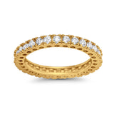 Eternity Wedding Band Rings Round Simulated CZ 925 Sterling Silver