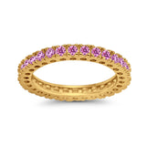 Eternity Wedding Band Rings Round Simulated CZ 925 Sterling Silver
