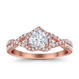 Heart Promise Ring Infinity Shank Simulated Cubic Zirconia 925 Sterling Silver