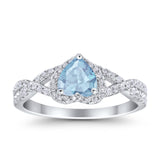 Heart Promise Ring Infinity Shank Simulated Cubic Zirconia 925 Sterling Silver