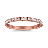 Full Eternity Stackable Wedding Rings Simulated CZ 925 Sterling Silver