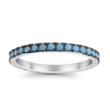 Full Eternity Stackable Wedding Rings Simulated CZ 925 Sterling Silver