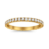 Full Eternity Stackable Wedding Rings Simulated CZ 925 Sterling Silver