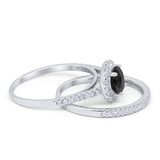 Halo Vintage Style Wedding Ring Piece Simulated Cubic Zirconia 925 Sterling Silver