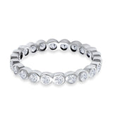 Eternity Band Ring Round Simulated CZ 925 Sterling Silver