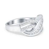 Infinity Ring Crisscross Eternity Simulated Cubic Zirconia 925 Sterling Silver