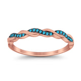 Half Eternity Infinity Twisted Band Rings Simulated CZ 925 Sterling Silver