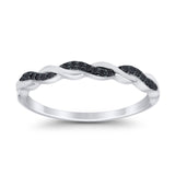 Half Eternity Infinity Twisted Band Rings Simulated CZ 925 Sterling Silver