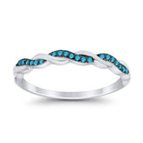Half Eternity Infinity Twisted Band Rings Simulated CZ 925 Sterling Silver