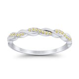 Half Eternity Infinity Twisted Band Rings Simulated CZ 925 Sterling Silver