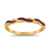 Half Eternity Infinity Twisted Band Rings Simulated CZ 925 Sterling Silver