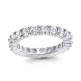 Full Eternity Stackable Wedding Band Ring Simulated CZ 925 Sterling Silver