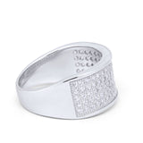 Half Eternity Wedding Rings Band 6 Row Pave Simulated CZ 925 Sterling Silver
