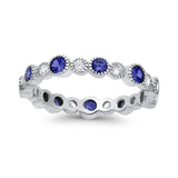 Full Eternity Wedding Ring Simulated CZ 925 Sterling Silver