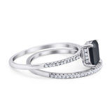 Solitaire Accent Wedding Piece Ring Simulated Cubic Zirconia 925 Sterling Silver