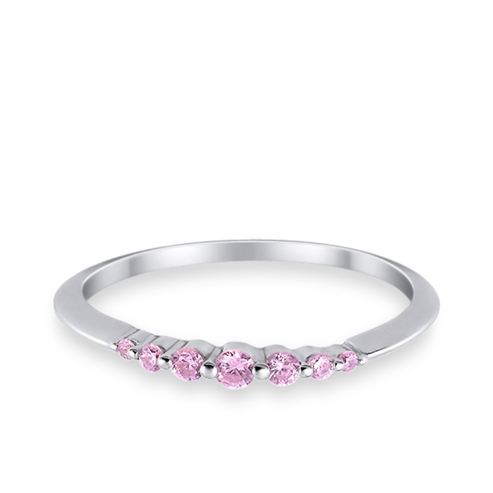 Half Eternity Wedding Band For Women – CZ 925 Sterling Silver Engagement Ring Style
