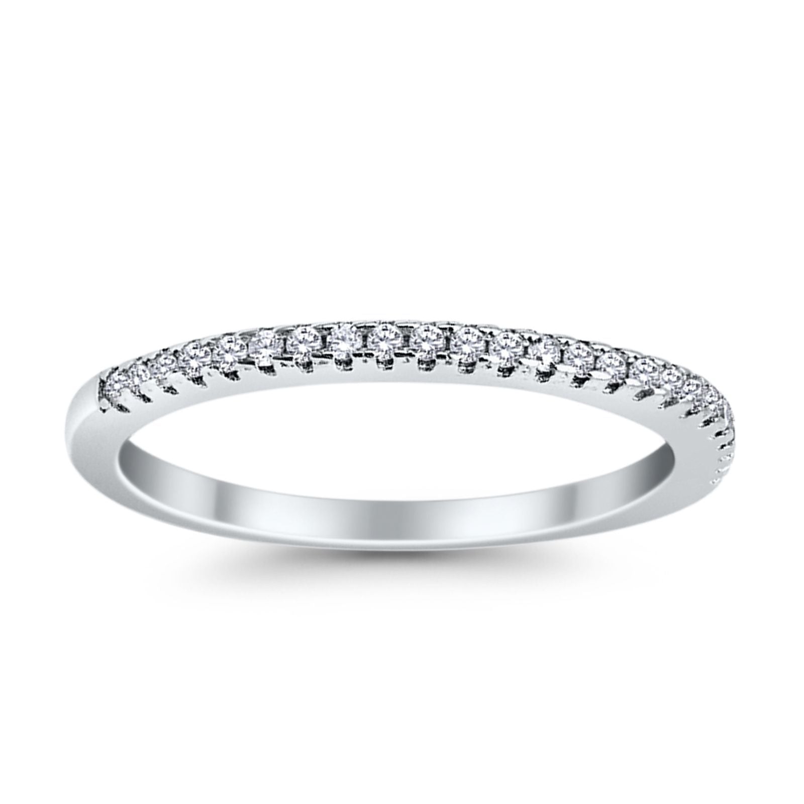 Eternity Wedding Band Ring Round Simulated CZ 925 Sterling Silver
