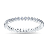 2mm Full Eternity Wedding Band Ring Simulated Cubic Zirconia 925 Sterling Silver