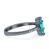 Marquise Solitaire Accent Dazzling Wedding Engagement Ring Round Simulated Cubic Zirconia 925 Sterling Silver